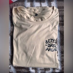 Tan Graphic Tee - Positive Vibes